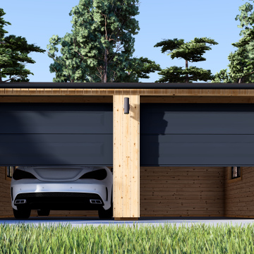 Double Wooden Garage SILVIA DUO ALT (34 mm + Cladding), 6x6 m , 36 m² 