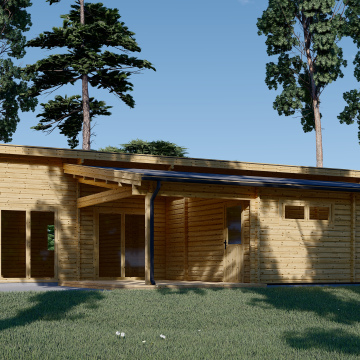 BERTA With A Flat Roof (66 mm), 72 m² With 18 m² Terrace And 20 m² Garage