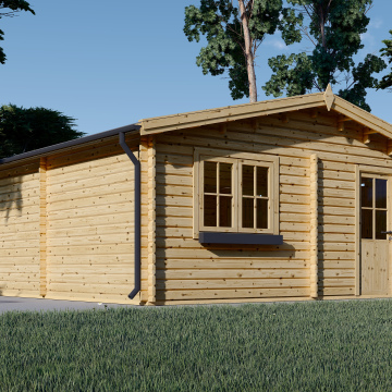 Double Wooden Garage ALTERNATIVE (44 mm), 6x6 m, 36 m² 